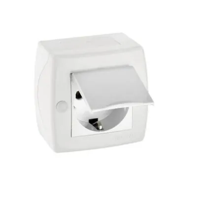 Vito MN-104-010107-118 MONO OCTANS Контакт заземен с капак Открит монтаж Бял