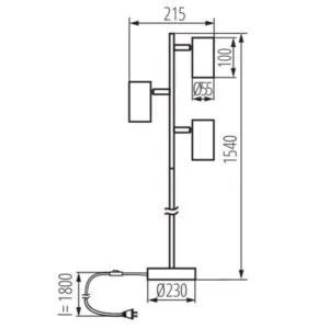 Kanlux 35787 Подова лампа EVALO FL EVALO FL 3xGU10 W-SR
