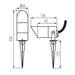 Kanlux 36432 Градинско осветително тяло със сменяем източник на светлина GRIBLO 7 GR GRIBLO 7 GR