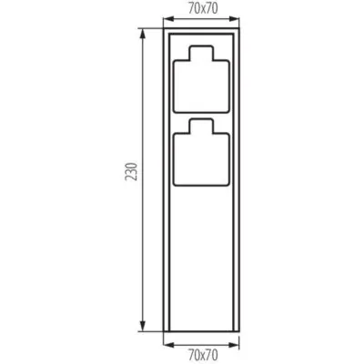 Kanlux 36585 Słupek ogrodowy z gniazdami 230V DASTO DASTO 2SOC FR B