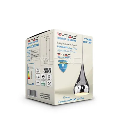 V-TAC VT-3707 Пендел Цилиндър Хром Капка Ф180