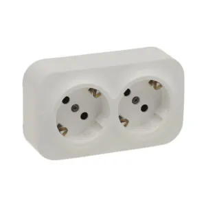 Legrand 3414971703988 ДВОЕН КОНТАКТ ШУКО С ДЕТСКА ЗАЩИТА ЗА ОТКРИТ МОНТАЖ FORIX КРЕМ