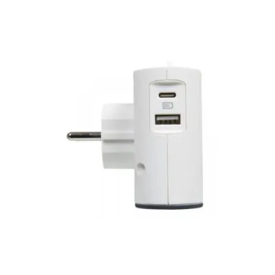 Legrand 3414972019385 СТРАНИЧЕН АДАПТЕР 2х2P+USB A+C БЯЛ/СИВ