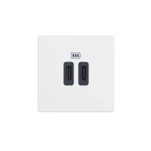 BTicino 8005543632536 USB ТИП С РОЗЕТКА 2 МОДУЛА CLASSIA БЯЛ