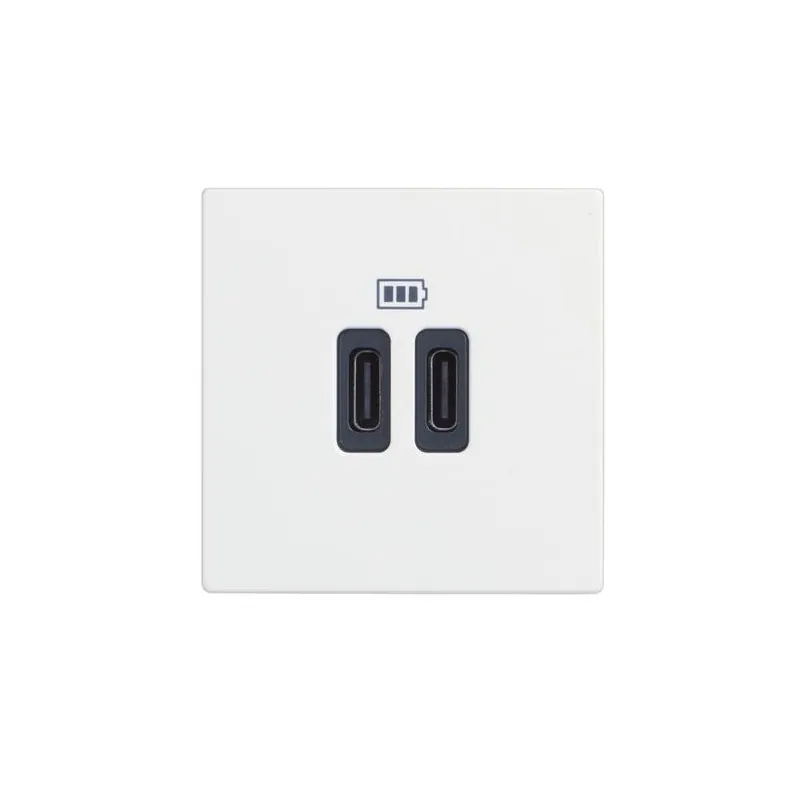 BTicino 8005543632536 USB ТИП С РОЗЕТКА 2 МОДУЛА CLASSIA БЯЛ