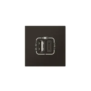 Legrand 3414971579415 ДВУМОДУЛЕН ВГРАДЕН 2хUSB A+C MOSAIC ЧЕРЕН