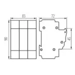 Kanlux 23343 Прекъсвач със стопяеми вложки за шина TH35, D02 KSF KSF02-63-3P