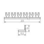 Kanlux 24210 Съединителна медна шина с клеми - вилици KBB KBBU-1x12