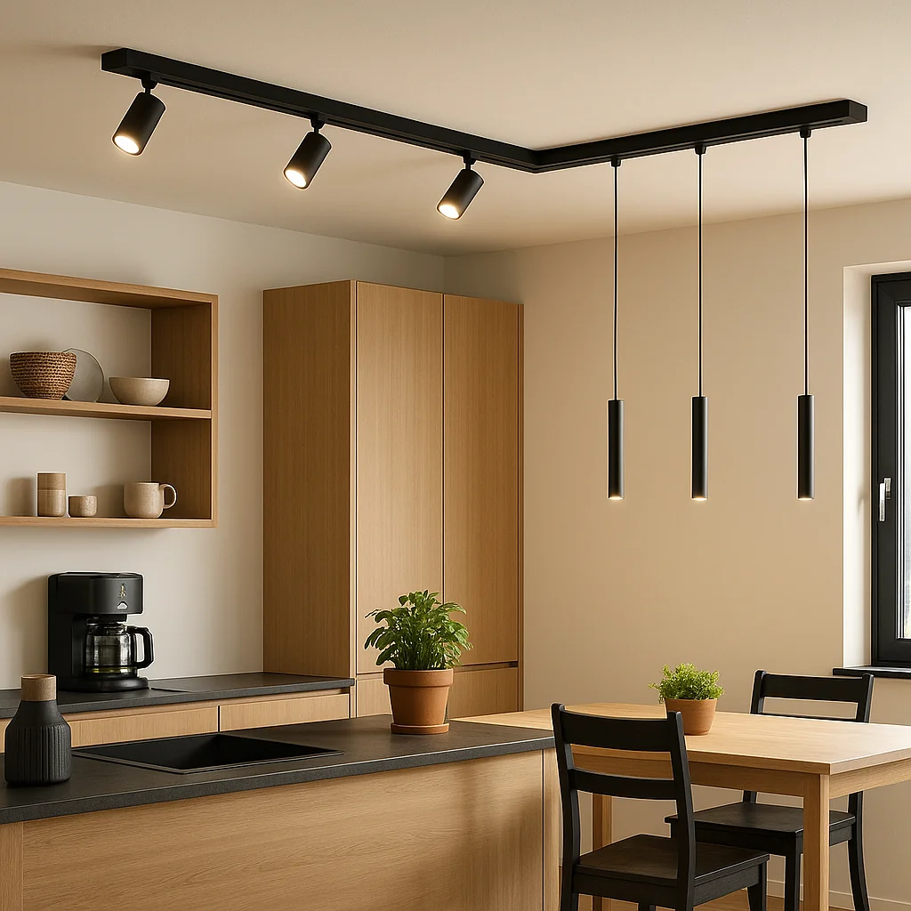 Vito Готов Комплект Магнитно-Релсово осветление Повърхностен монтаж Г-образно 48V 2x1м 6900lm 4000К черно