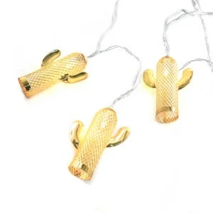 ACA Lighting CACTUS10WW2A Метални светлини (кактус) – 10 LED батерии 2×AA топла светлина IP20 135 + 30см прозрачен кабел