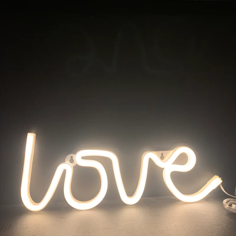 ACA Lighting X041181322 LOVE – 118 неонови LED бат. (3×AA) USB топла светлина IP20 35.5×2×13см