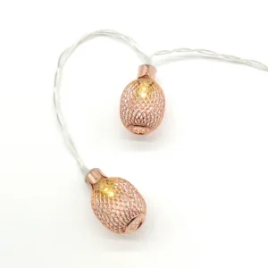 ACA Lighting X061011255 Метален ананас – 10 LED батерии 3×AA топла светлина меден метал IP20 135 + 30см прозрачен кабел