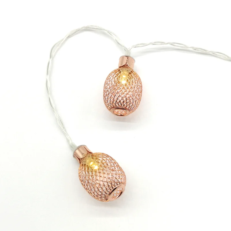 ACA Lighting FMCPEAR10WW2AT Метален ананас – 10 LED батерии 3×AA таймер (6 ON   18 OFF) топла светлина меден метал IP20 135 + 30см прозрачен кабел