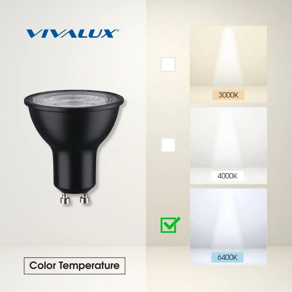 Vivalux VIV005063 LED лампа NERO LED JDR 7W 560lm GU10∙ 6400K