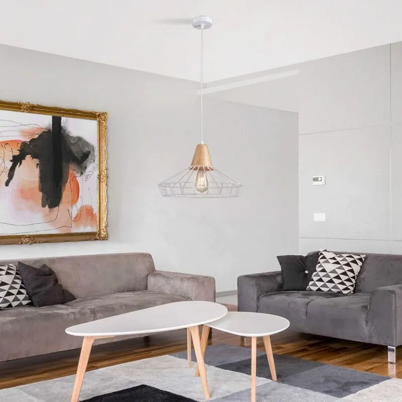 Vivalux VIV005099 Полилей AVA SSP799 1xE27 метал с дърво бял