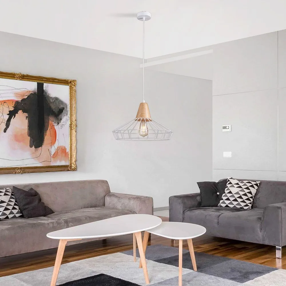 Vivalux VIV005099 Полилей AVA SSP799 1xE27 метал с дърво бял