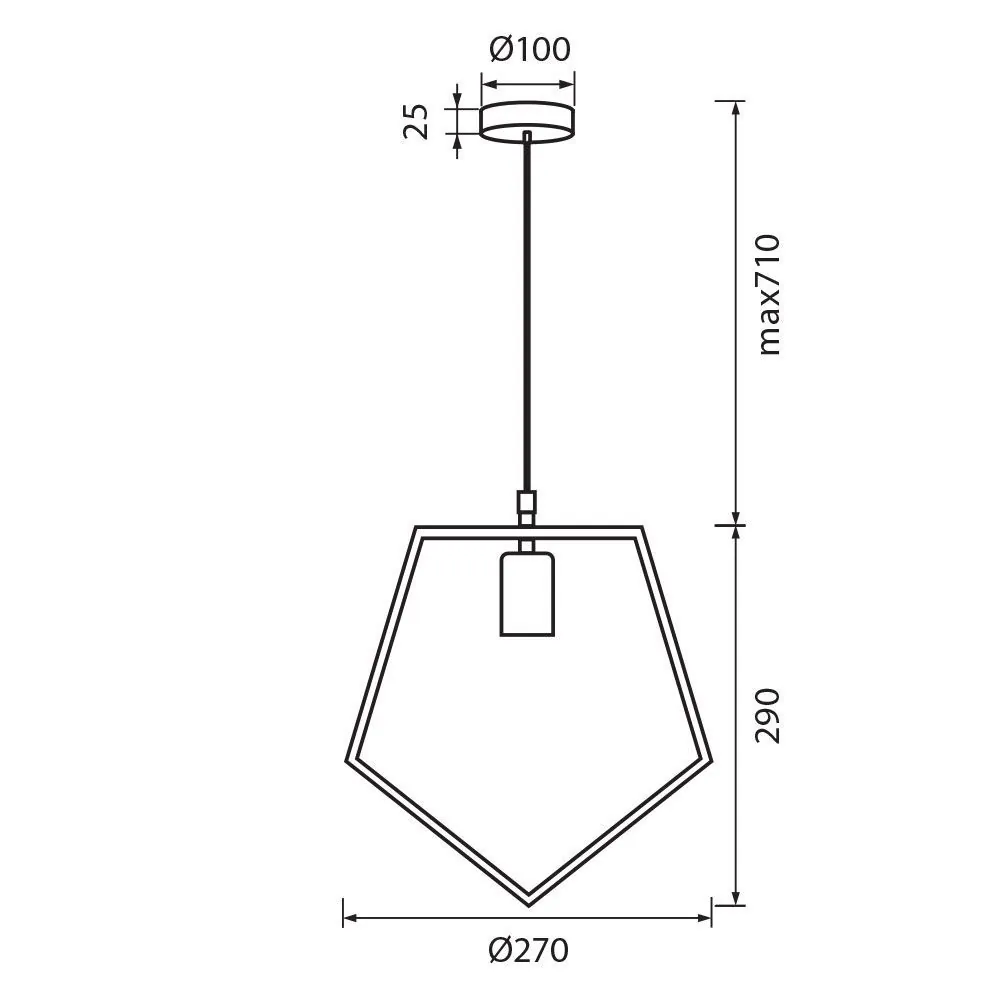 Vivalux VIV005103 Полилей ELIO SSP603 1xE27 звезда черен