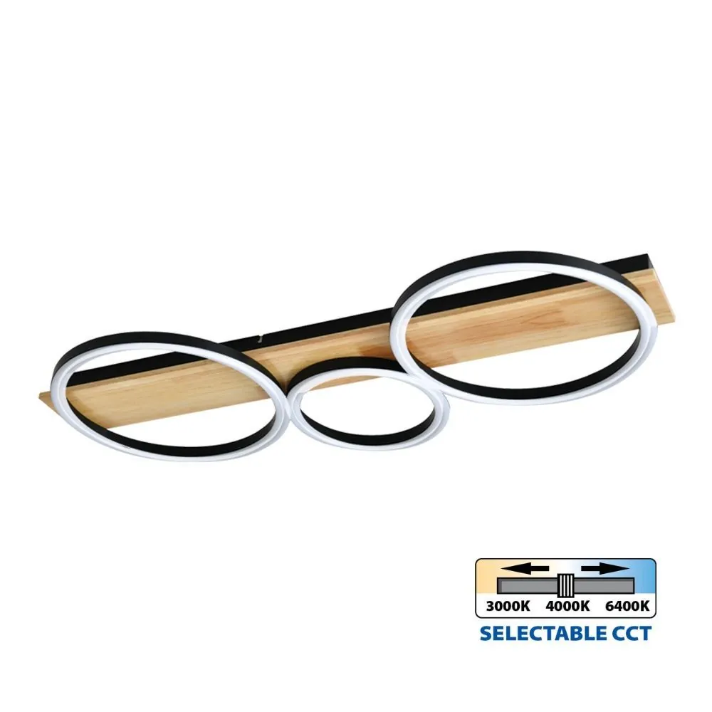 image-product-2ccd13b2-005158-00.jpg VivaluxVIV005158LED плафон MATTEO LED 32W черно+дърво CCT 3000-4000-6400K