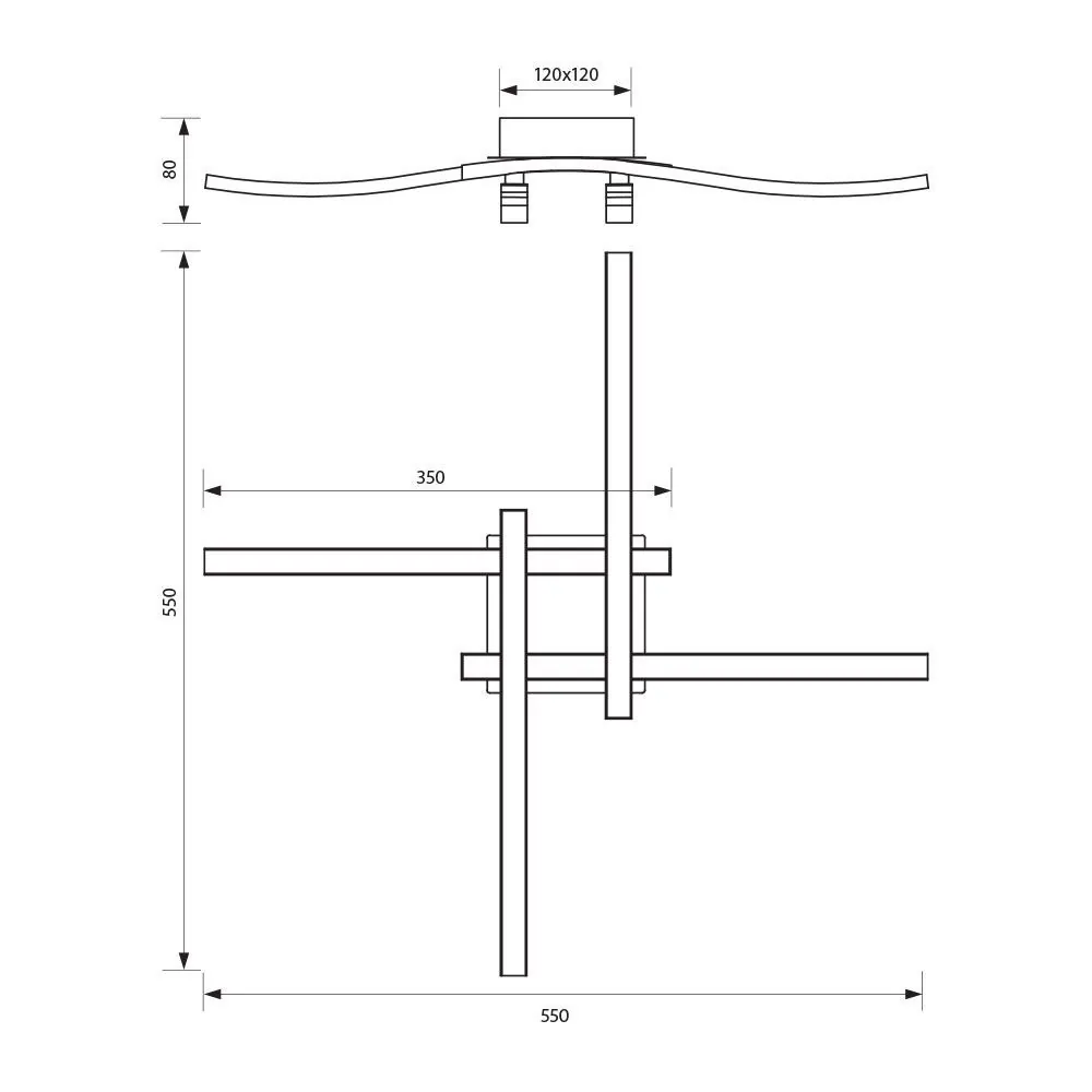 Vivalux VIV005039 LED плафон RIVER LED 24W черен 4000K