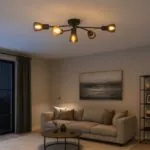 Vivalux VIV005052 Плафон DANTE CL790 5xE14 опушени стъкла черен