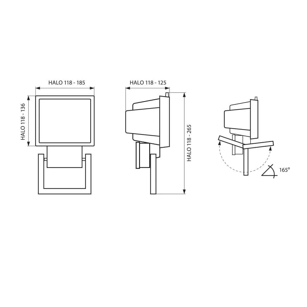 Vivalux VIV002864 Прожектор HALO за халогенни лампи 118 мм бял IP44