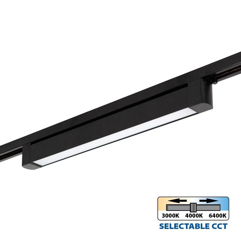 VivaluxVIV005208Линейно LED тяло за релсов монтаж DRAX LED 30W черен CCT-switch 3000K-4000K-6400K