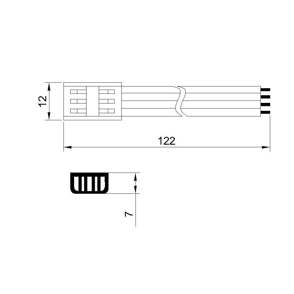 VivaluxVIV005076Свързващ елемент за SMD3535 LED ленти CONNECTOR POWER LEAD 10 cm 8 mm 10 бр.