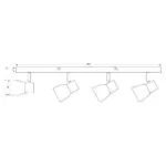 Vivalux VIV005050 Спот DANTE SP788 4xE14 опушени стъкла черен