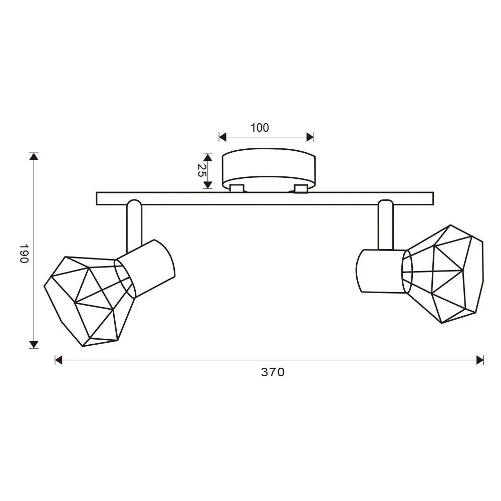 VivaluxVIV005023Линеен спот ANEKE SP774 2xE14 черен
