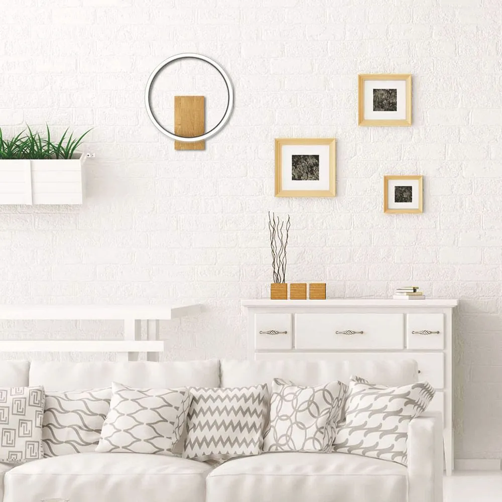 VivaluxVIV005157LED аплик MATTEO LED 12W черно+дърво CCT 3000-4000-6400K