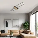 VivaluxVIV005164LED плафон LUCAS LED 30W черно+дърво CCT 3000-4000-6400K