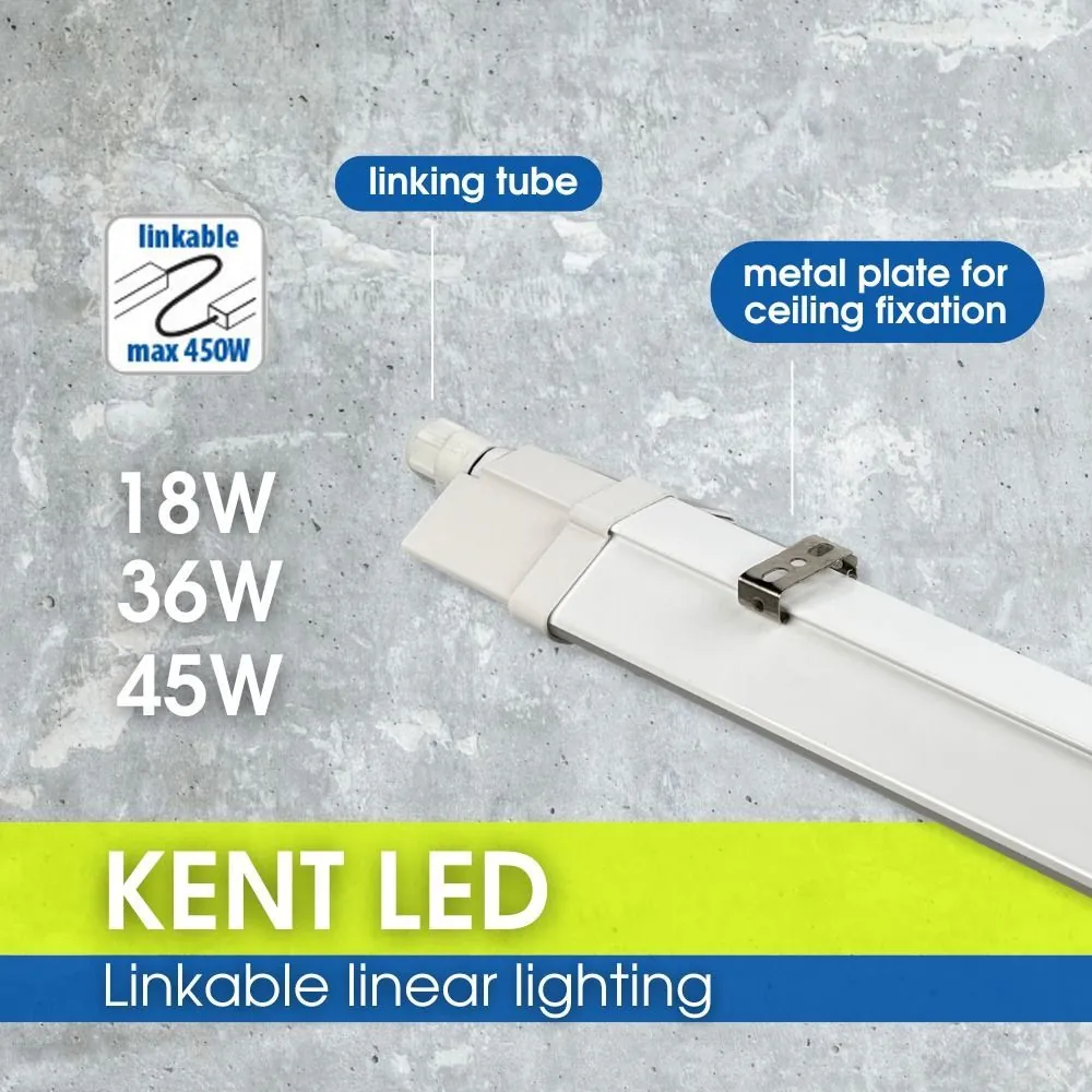 VivaluxVIV005082Индустриално LED осветително тяло KENT LED 45W 1500mm 4000K IP65