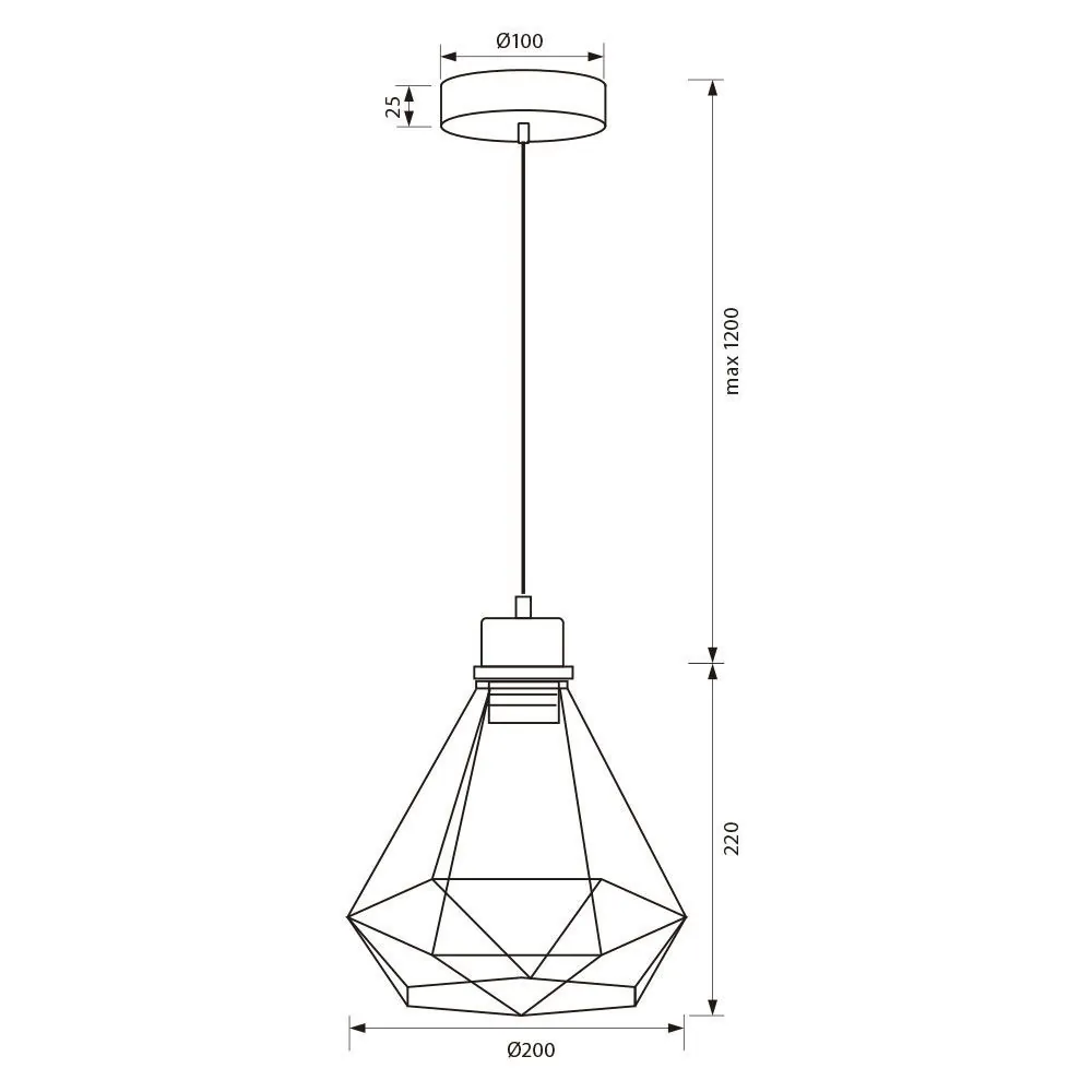 VivaluxVIV005011Полилей ALMA SSP762 1хЕ27 декоративна решетка черен