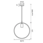 Vivalux VIV005104 Полилей ELIO SSP604 1xE27 кръг черен