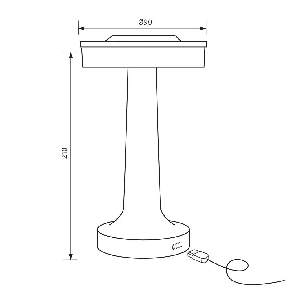 Vivalux VIV005140 Настолна безжична LED лампа с акумулаторна батерия JULIE LED 2W димируема CCT 3000K-4000K-6400K