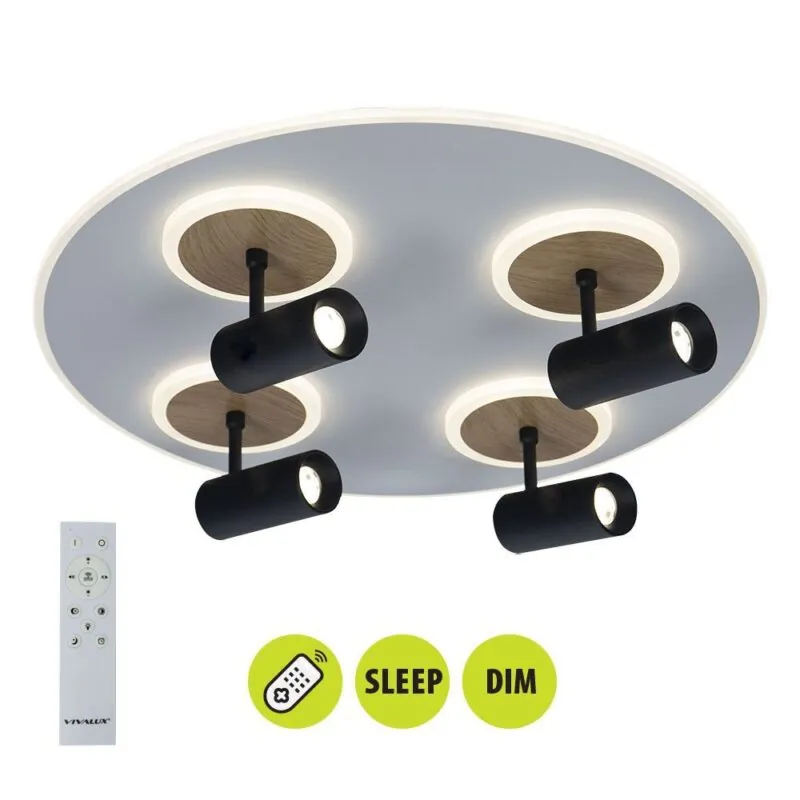 VivaluxVIV005155Мултифункционална LED плафониера с дистанционно DOROTHY LED 74W CCT 3000-6000K