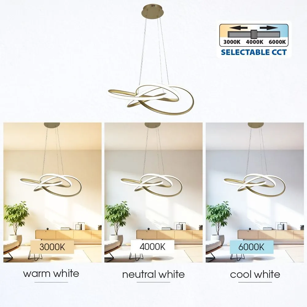 VivaluxVIV005174LED полилей MAREA LED 60W злато CCT-switch 3000-4000-6000K