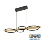 VivaluxVIV005160LED полилей MATTEO-P LED 38W черно+дърво CCT 3000-4000-6400K