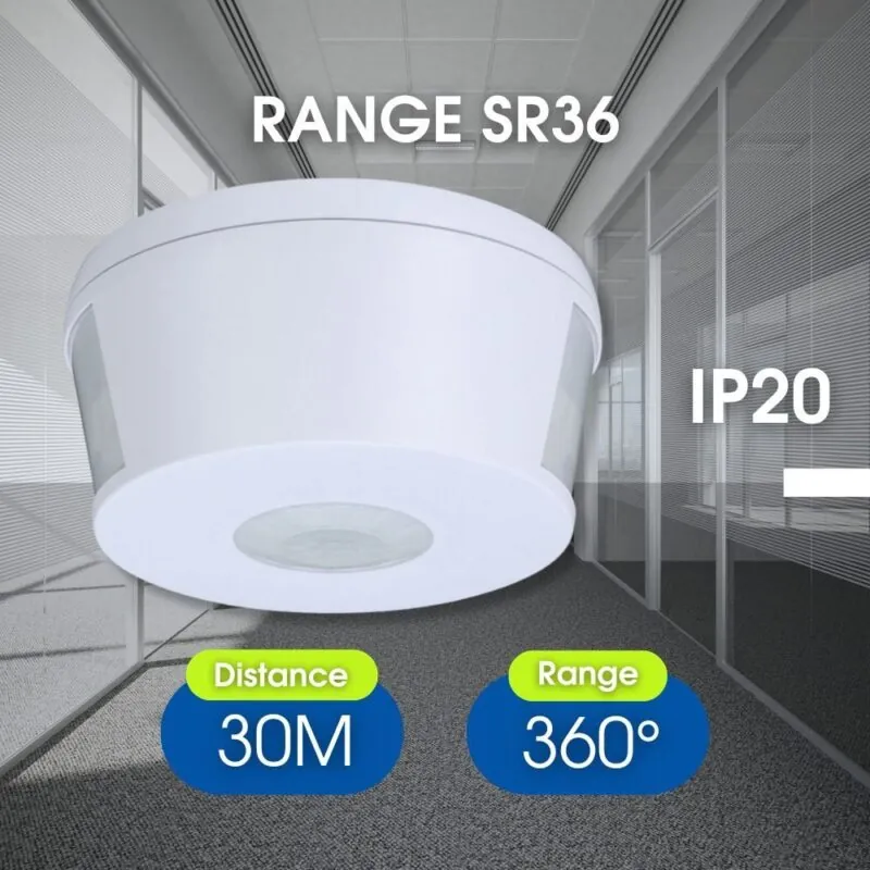 VivaluxVIV005077Инфрачервен сензор за коридор RANGE SR36 бял IP20