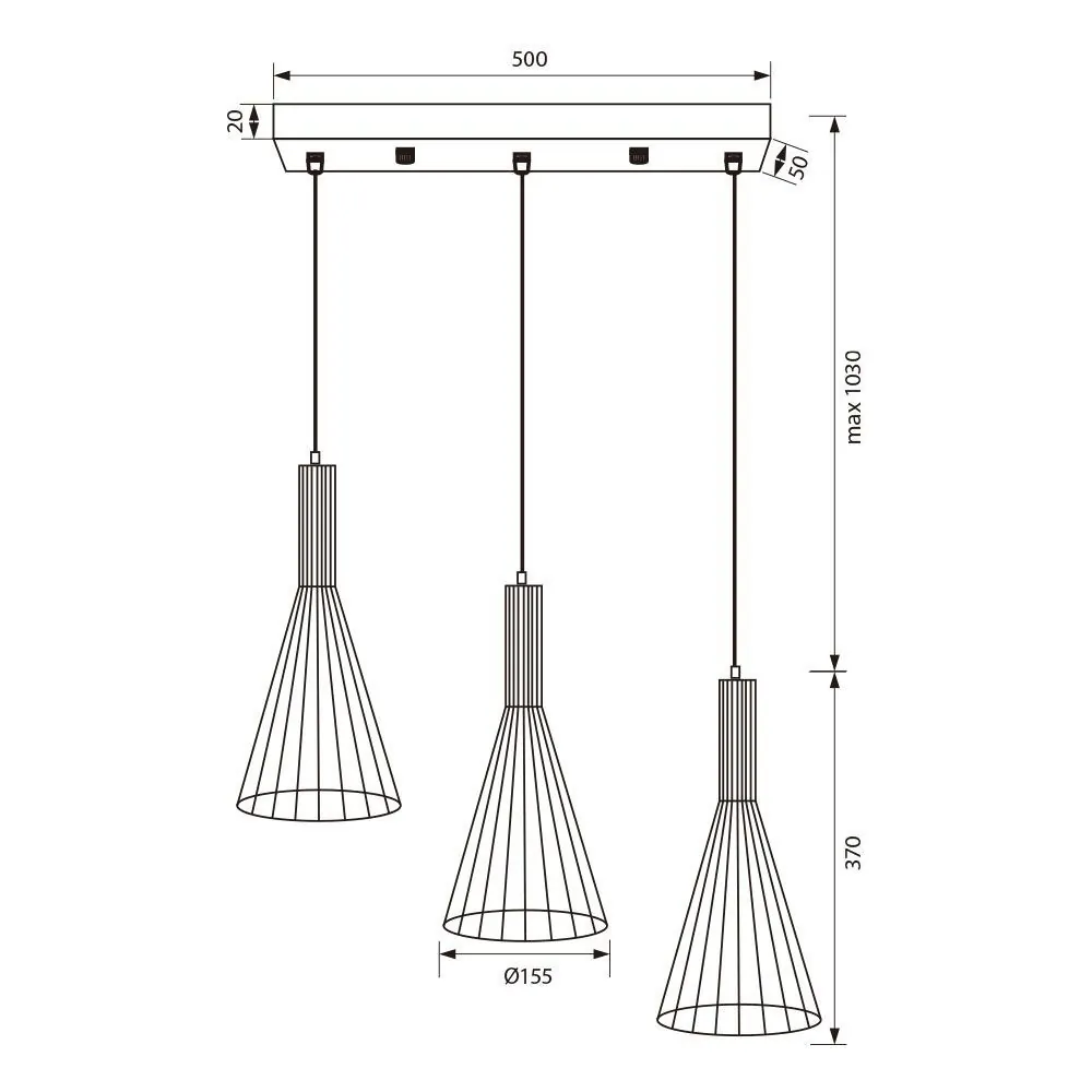 VivaluxVIV005006Полилей KILIAN SSP757 3хЕ27 декоративна решетка черен