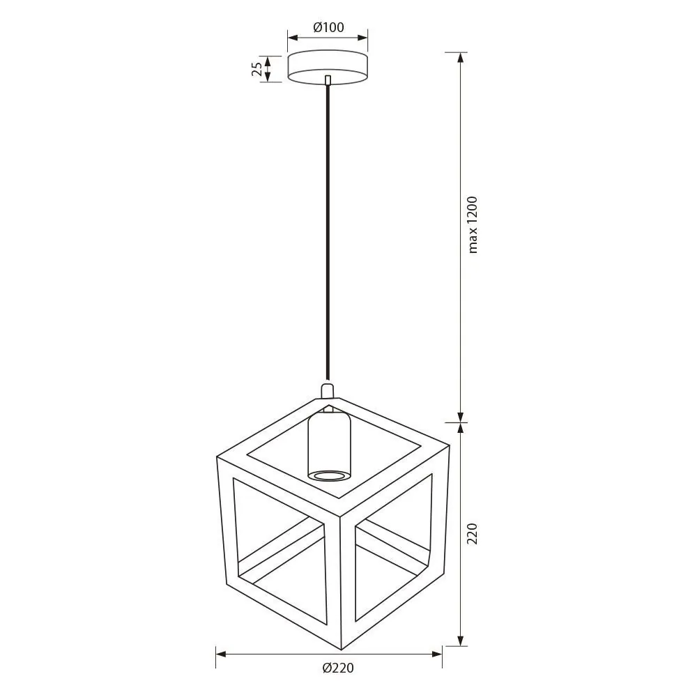 VivaluxVIV005014Полилей MARTE SSP765 1хЕ27 декоративна решетка черен