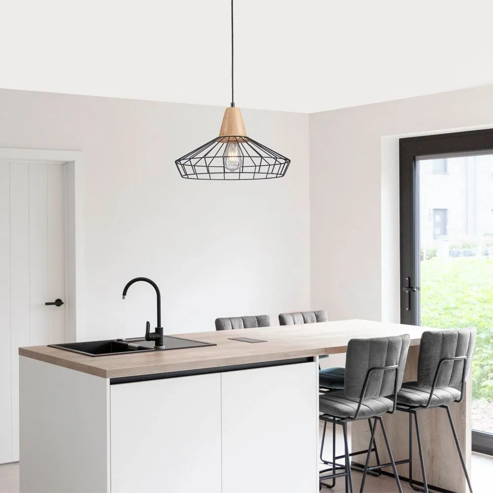 VivaluxVIV005098Полилей AVA SSP799 1xE27 метал с дърво черен