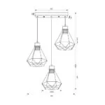 VivaluxVIV005013Полилей ALMA SSP764 3хЕ27 декоративна решетка черен