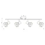 VivaluxVIV005029Линеен спот ANEKE SP776 подвижни рамена 4xE14 хром