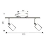 VivaluxVIV005019Линеен спот BERGEN SP770 2xE27 черен