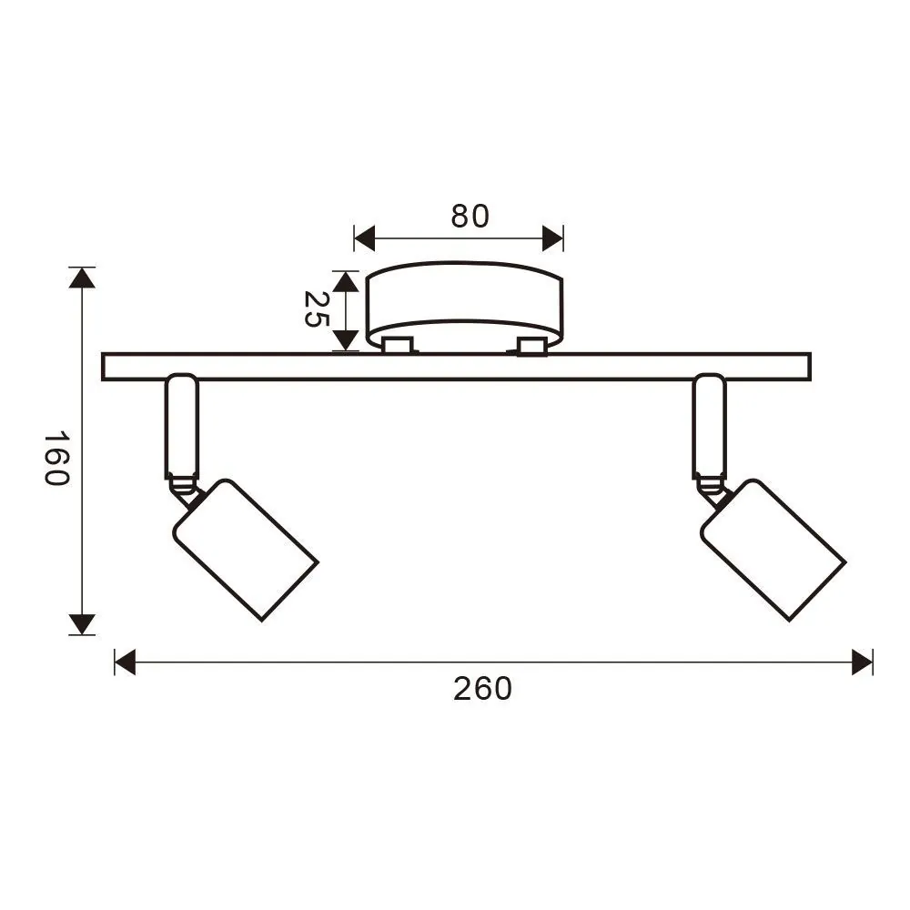 VivaluxVIV005019Линеен спот BERGEN SP770 2xE27 черен