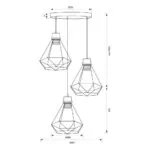 VivaluxVIV005012Полилей ALMA SSP763 3хЕ27 декоративна решетка черен