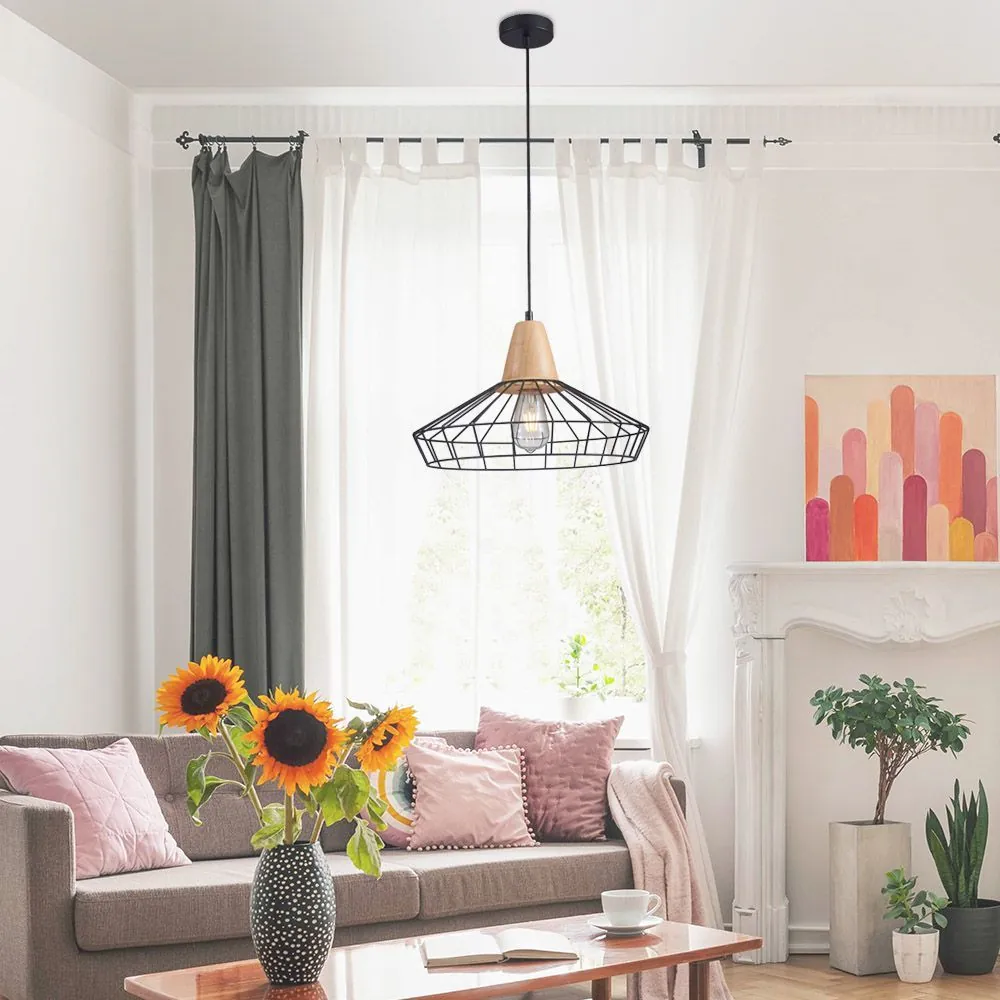 VivaluxVIV005098Полилей AVA SSP799 1xE27 метал с дърво черен