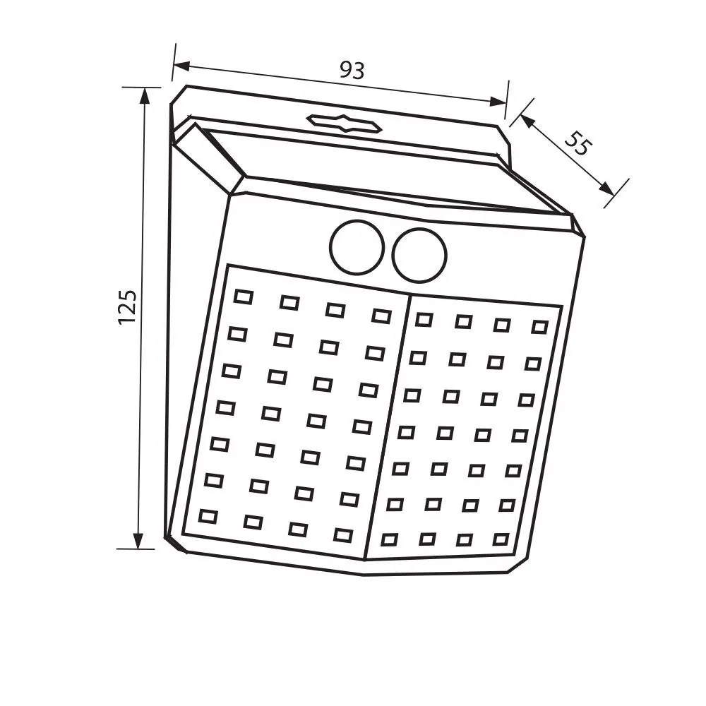 VivaluxVIV005146Соларно фасадно LED тяло със сензор TROY SOLAR LED PIR 2W 6400K IP44