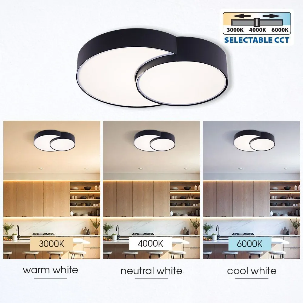 Vivalux VIV005151 LED плафон PEBBLE LED 35W черен CCT 3000-4000-6000K